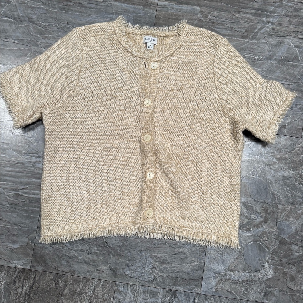 J. Crew Fringe trim sweater